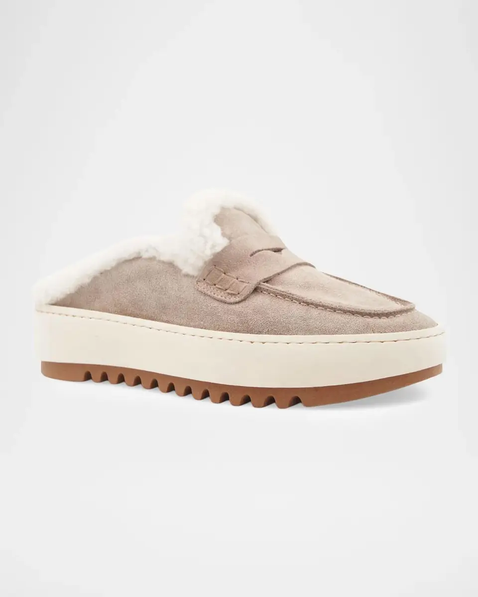Aquatalia Amata Shearling-Lined Waterproof Suede Mules | Thumbnail 2 Aquatalia Amata Shearling-Lined Waterproof Suede Mules | Thumbnail 2