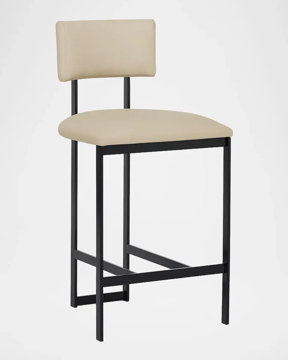 Interlude Home Landon II Vegan Leather 26" Counter Stool | Thumbnail 2 Interlude Home Landon II Vegan Leather 26" Counter Stool | Thumbnail 2