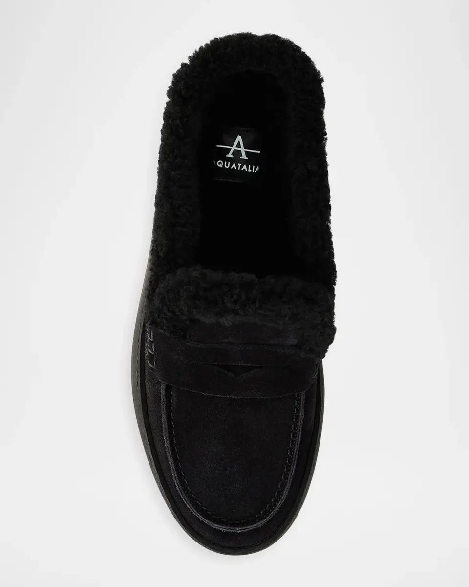 Aquatalia Amata Shearling-Lined Waterproof Suede Mules | Thumbnail 4 Aquatalia Amata Shearling-Lined Waterproof Suede Mules | Thumbnail 4
