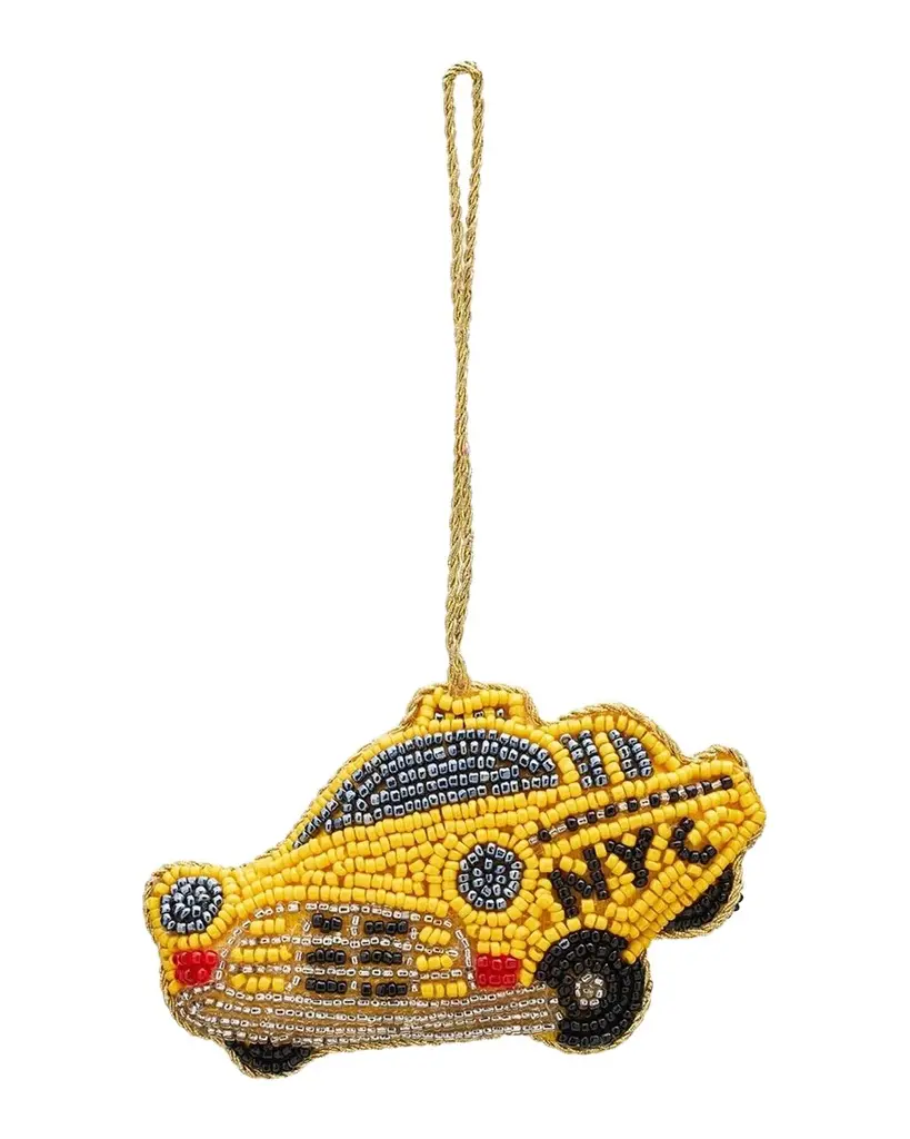 Hand-Beaded NYC Taxi Cab Ornament Hand-Beaded NYC Taxi Cab Ornament
