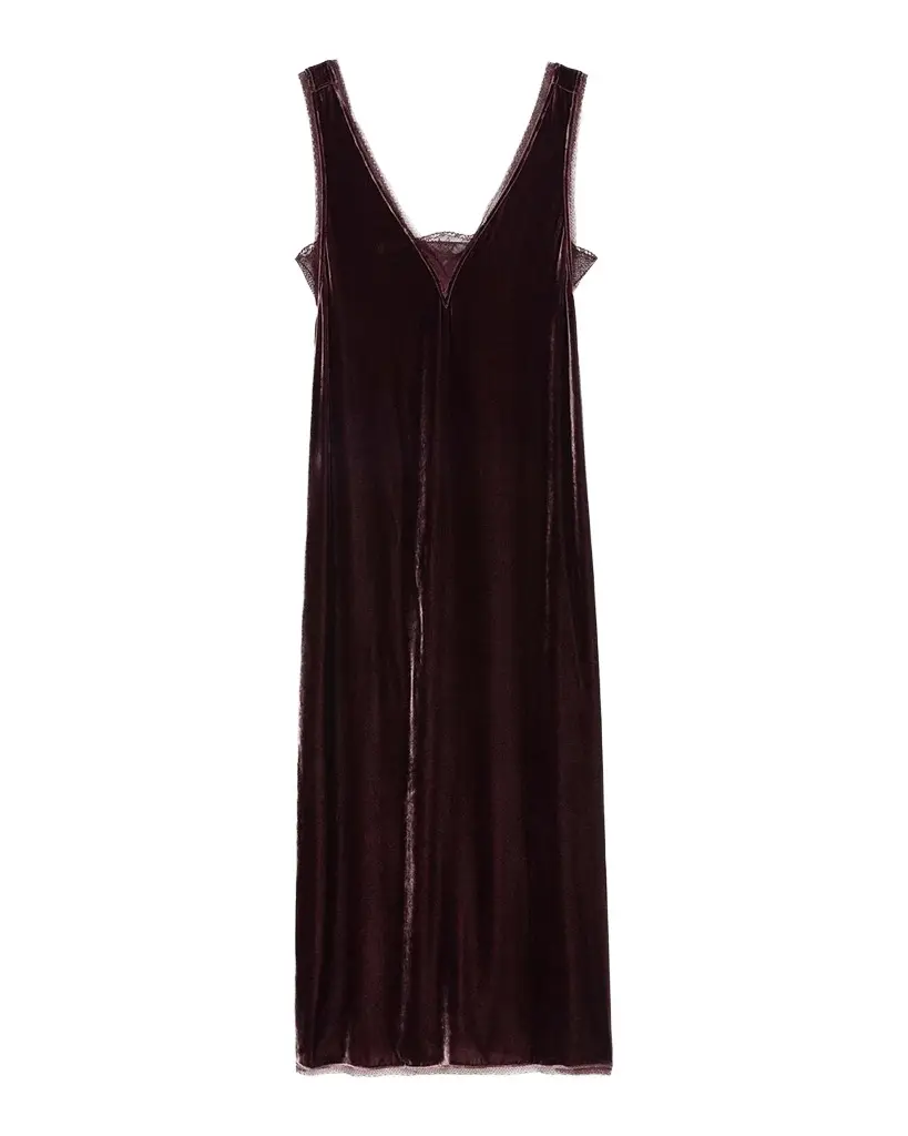 Zadig & Voltaire Renzo Velvet Lace-Trimmed Midi-Slipdress