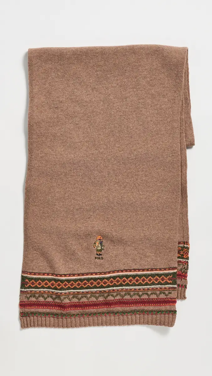 Polo Ralph Lauren Red Rocks Bear Fair Isle Scarf | Thumbnail 2 Polo Ralph Lauren Red Rocks Bear Fair Isle Scarf | Thumbnail 2