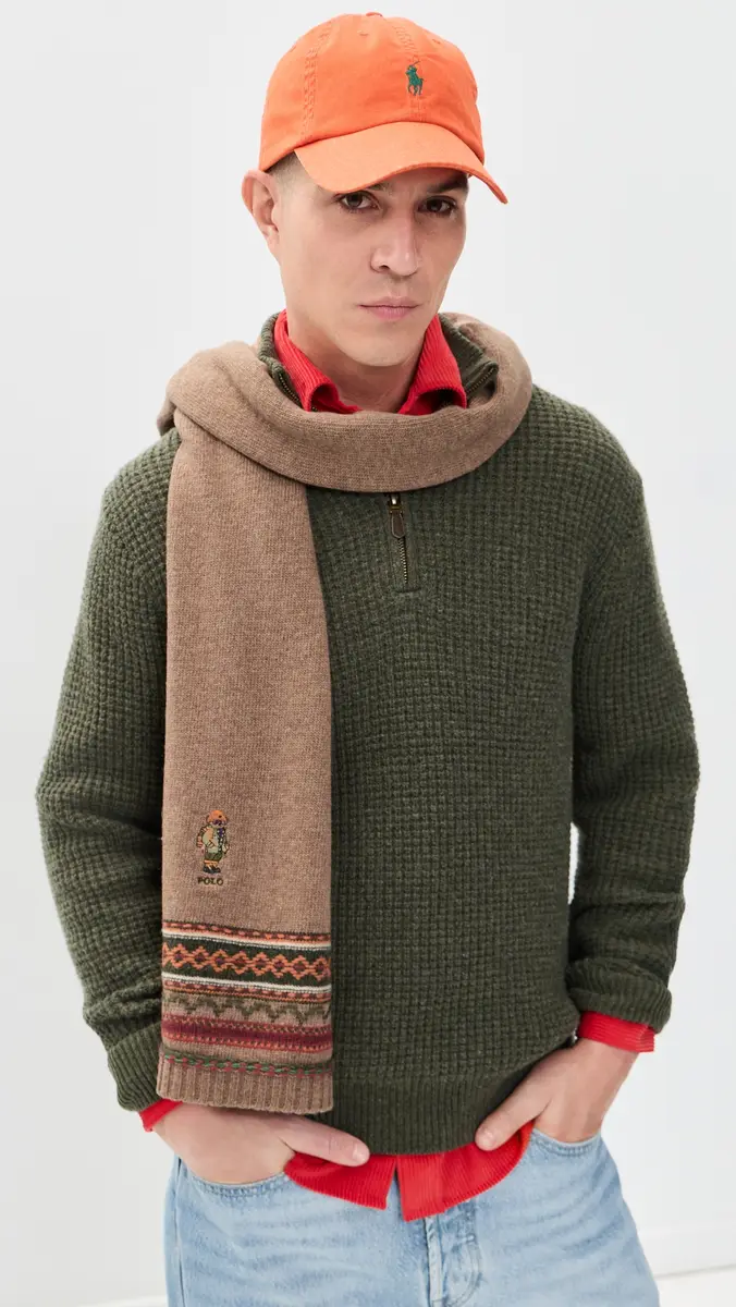 Polo Ralph Lauren Red Rocks Bear Fair Isle Scarf | Thumbnail 3 Polo Ralph Lauren Red Rocks Bear Fair Isle Scarf | Thumbnail 3