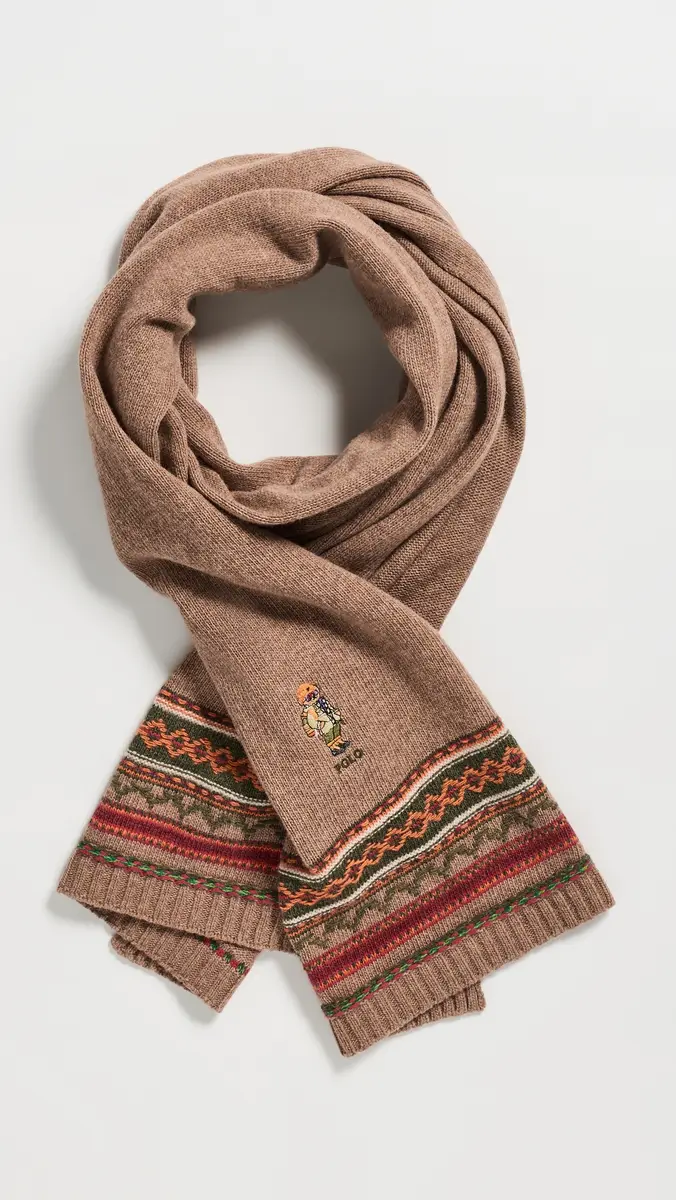 Polo Ralph Lauren Red Rocks Bear Fair Isle Scarf | Thumbnail 4 Polo Ralph Lauren Red Rocks Bear Fair Isle Scarf | Thumbnail 4