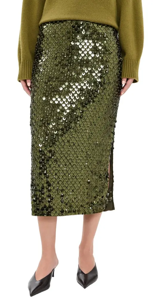 endless rose Paillette Pencil Midi Skirt