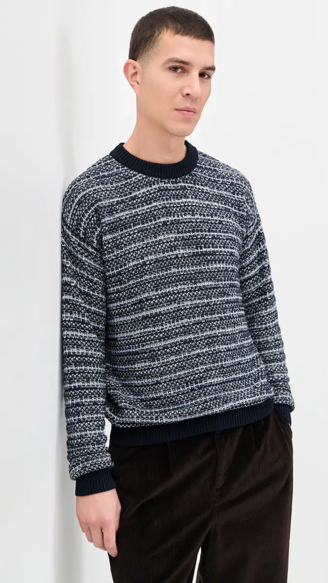 Frescobol Carioca Jardim Cotton Blend Crew Neck Striped Sweater | Thumbnail 2