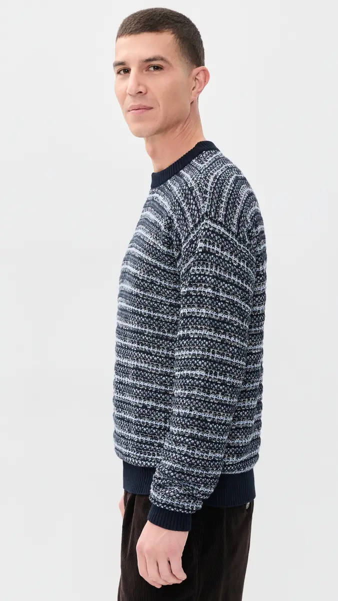 Frescobol Carioca Jardim Cotton Blend Crew Neck Striped Sweater | Thumbnail 4