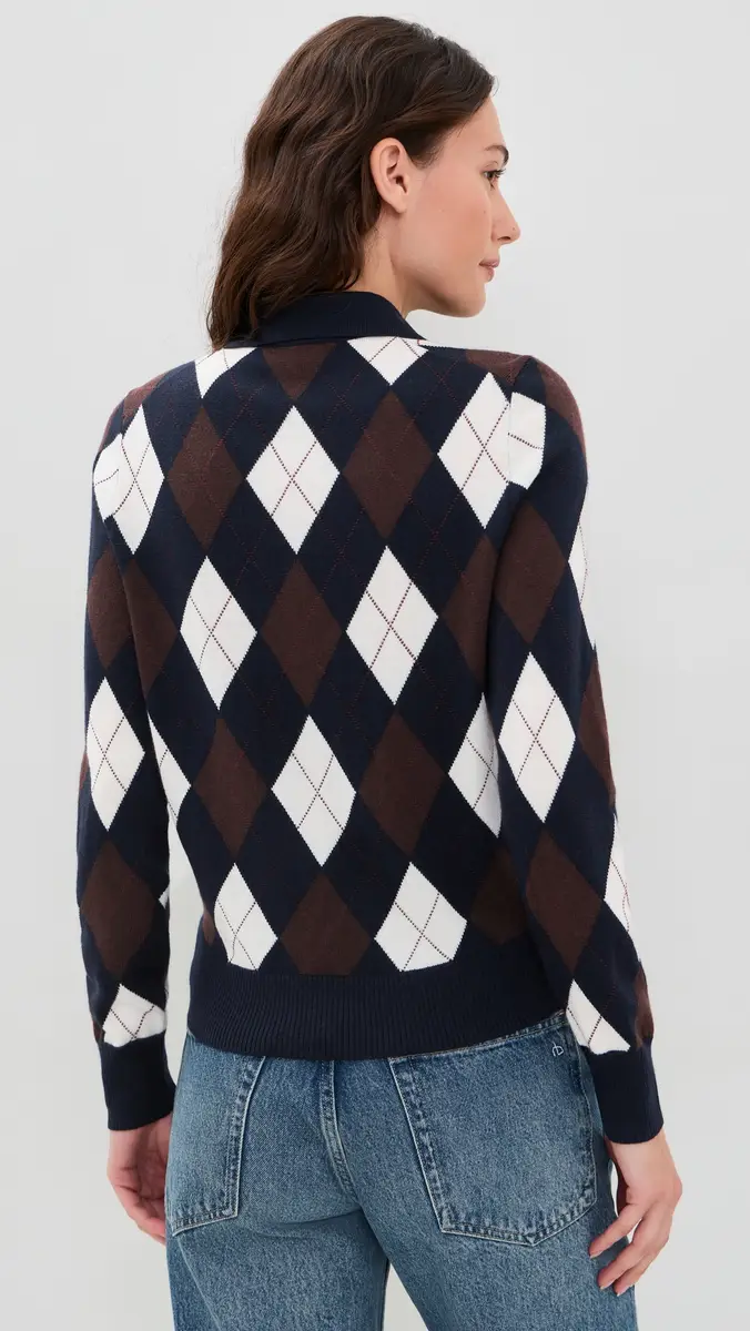 Alex Mill Long Wool Argyle Placket Polo | Thumbnail 3 Alex Mill Long Wool Argyle Placket Polo | Thumbnail 3