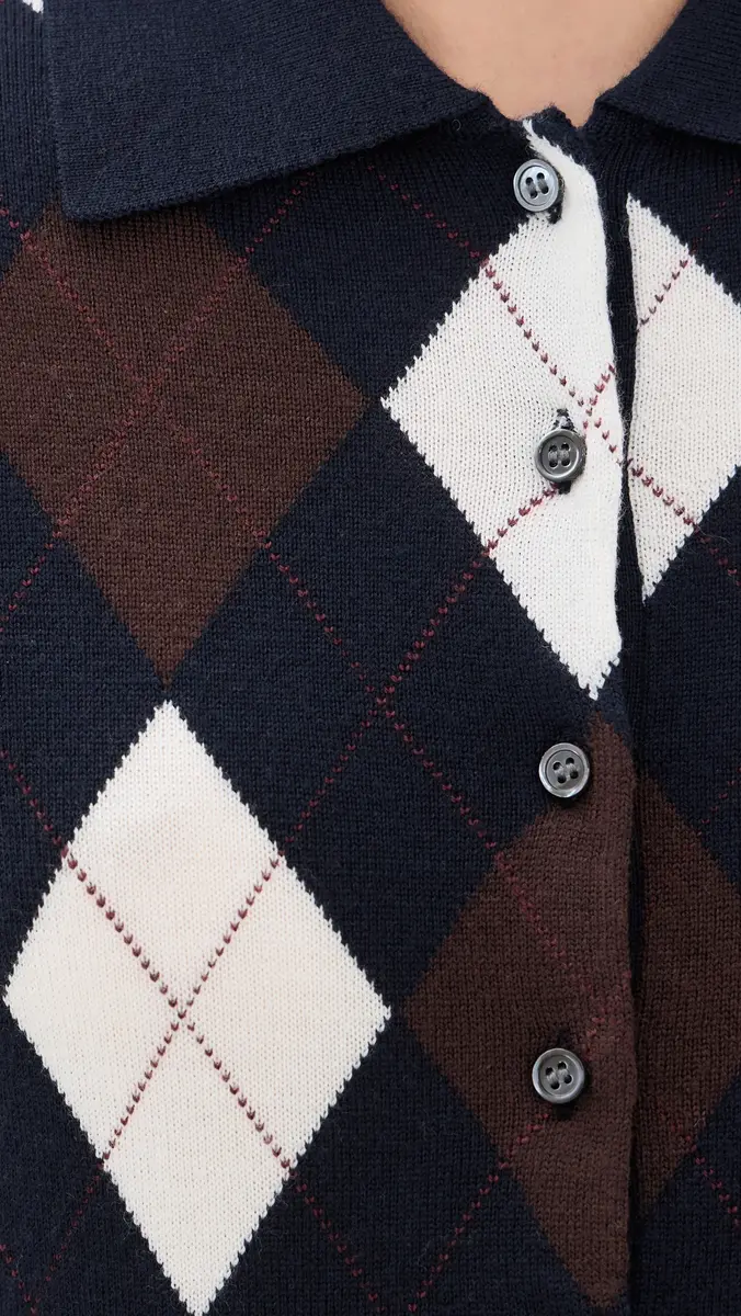 Alex Mill Long Wool Argyle Placket Polo | Thumbnail 6 Alex Mill Long Wool Argyle Placket Polo | Thumbnail 6