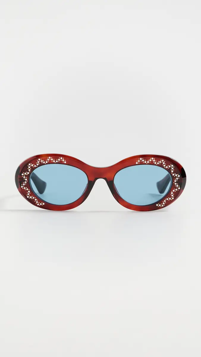 Valentino Embellished Oval Sunglasses | Thumbnail 2