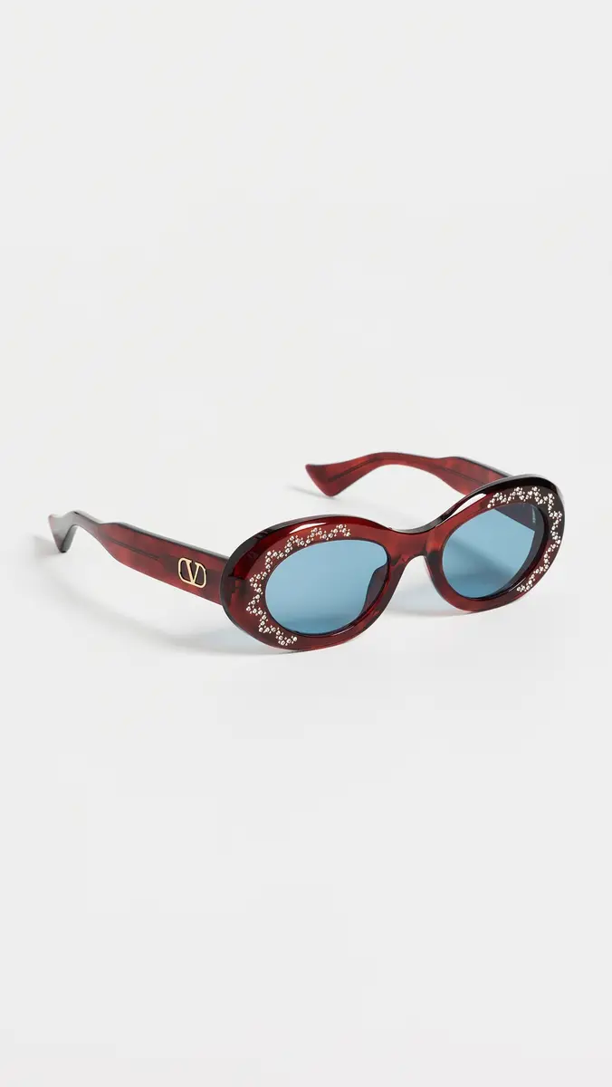 Valentino Embellished Oval Sunglasses | Thumbnail 4