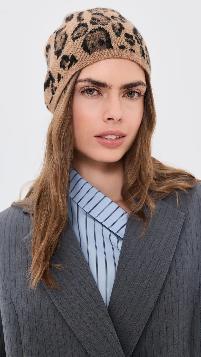 Clare V. Clare V. Leopard Knit Beanie | Thumbnail 3 Clare V. Clare V. Leopard Knit Beanie | Thumbnail 3
