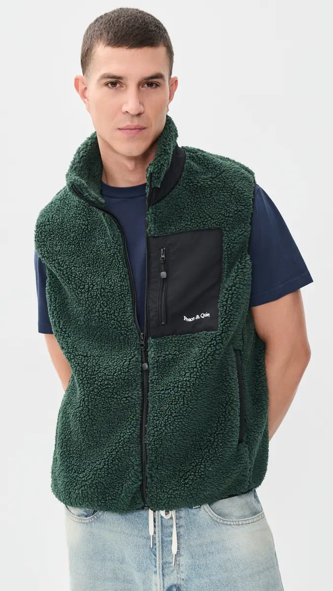 Museum of Peace and Quiet Wordmark Sherpa Vest | Thumbnail 2 Museum of Peace and Quiet Wordmark Sherpa Vest | Thumbnail 2