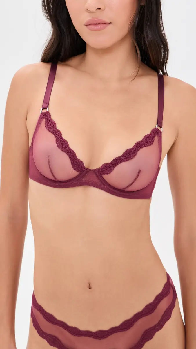 Fleur du Mal Sheer Tulle Demi Bra | Thumbnail 2