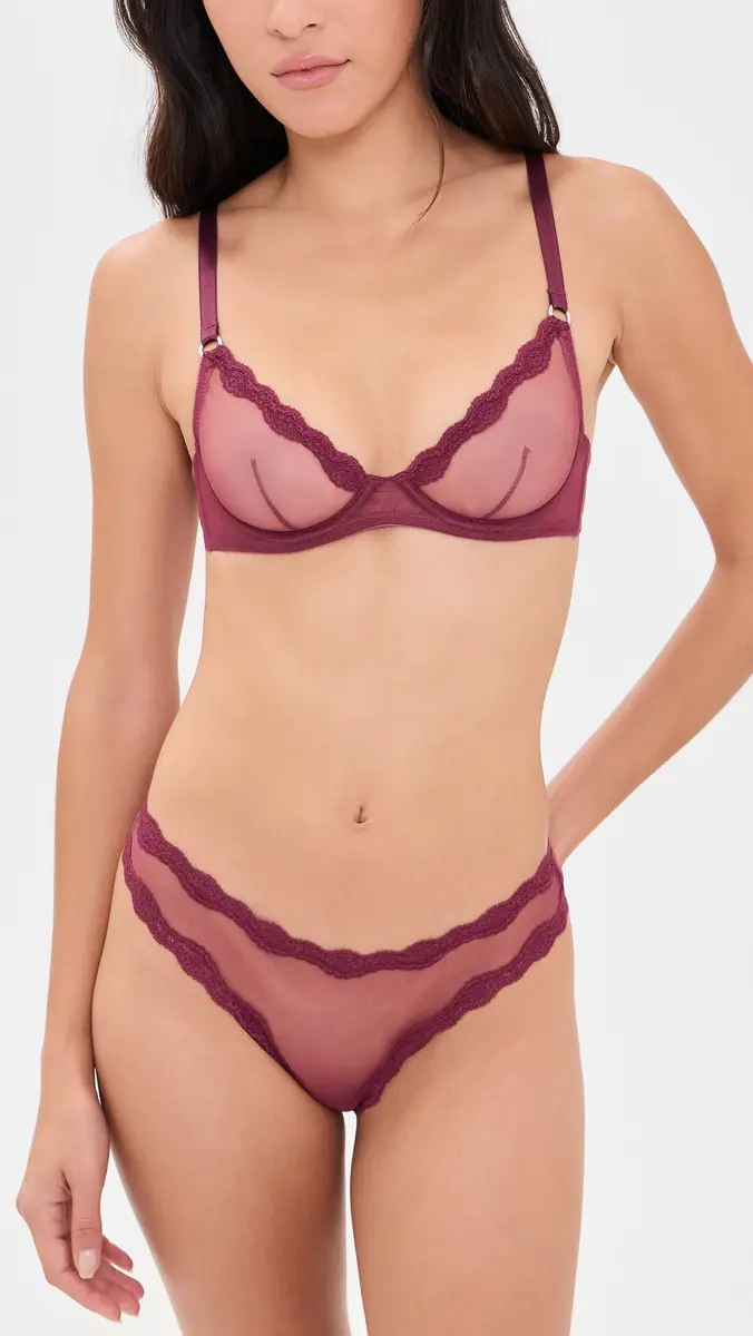 Fleur du Mal Sheer Tulle Demi Bra | Thumbnail 5