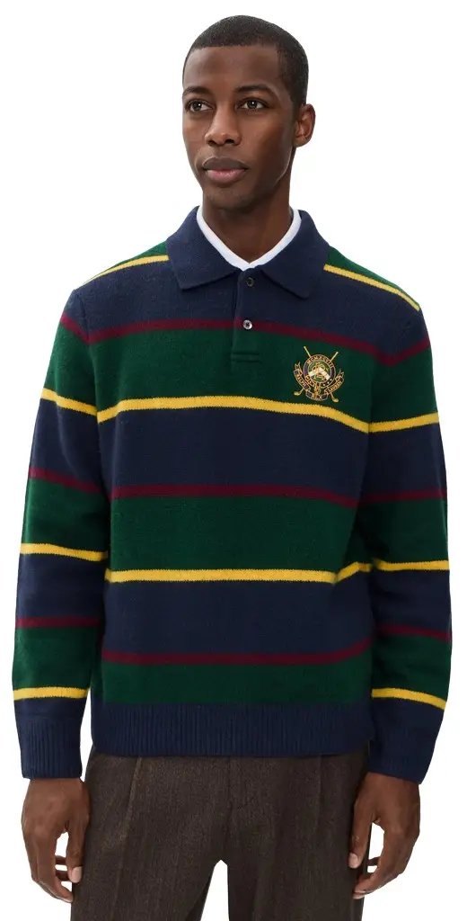 RLX Ralph Lauren Wool Cashmere RLX Crest Polo Sweater