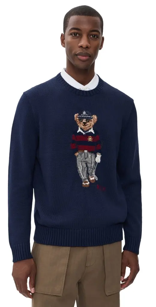 RLX Ralph Lauren Merino Coolmax Novelty Bear Sweater