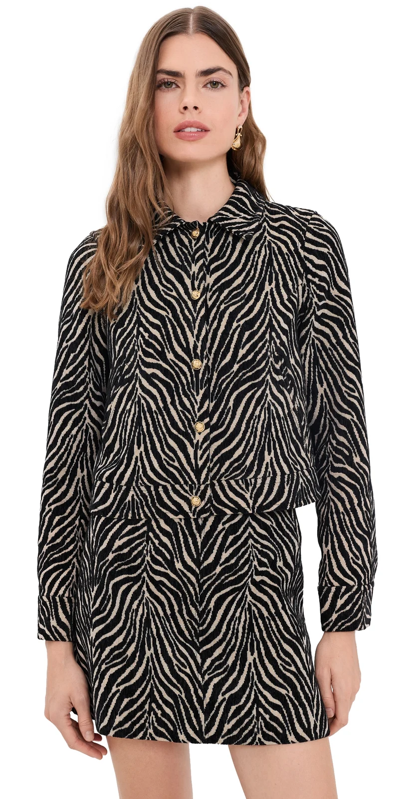 Saylor Klaire Skirt and Jacket Set Black/Crème