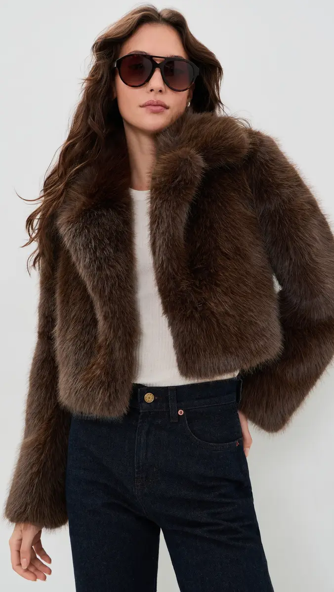 LoveShackFancy Stroma Faux Fur Jacket | Thumbnail 2 LoveShackFancy Stroma Faux Fur Jacket | Thumbnail 2