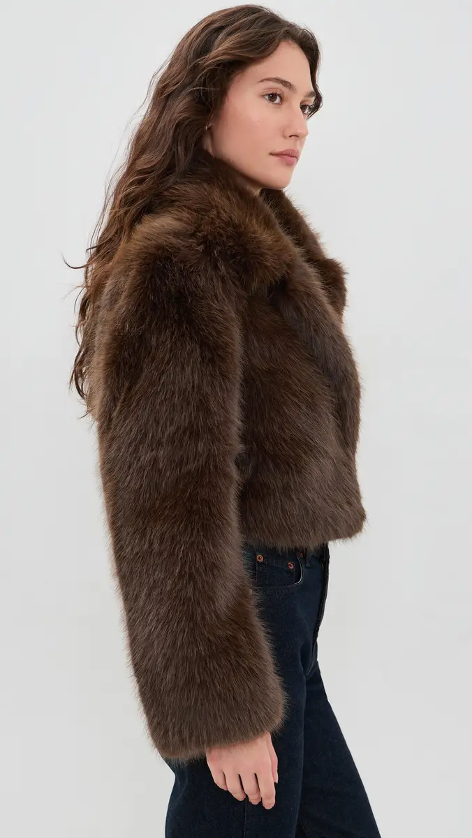 LoveShackFancy Stroma Faux Fur Jacket | Thumbnail 4 LoveShackFancy Stroma Faux Fur Jacket | Thumbnail 4