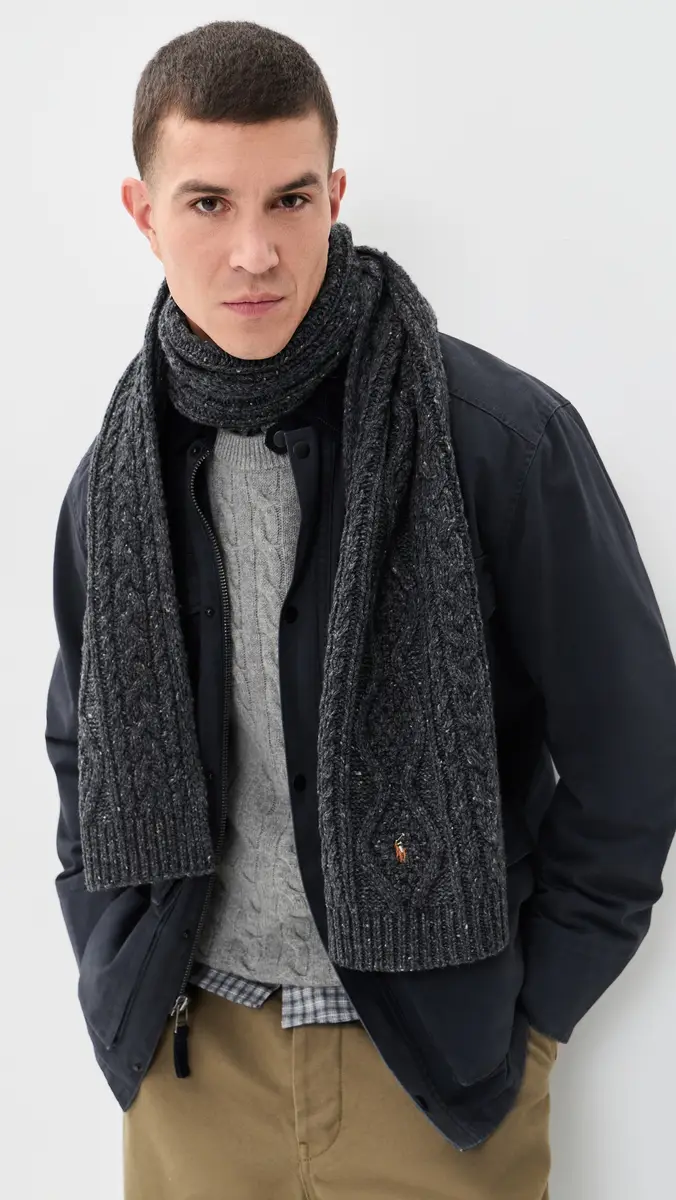 Polo Ralph Lauren Aran Tweed Scarf | Thumbnail 3