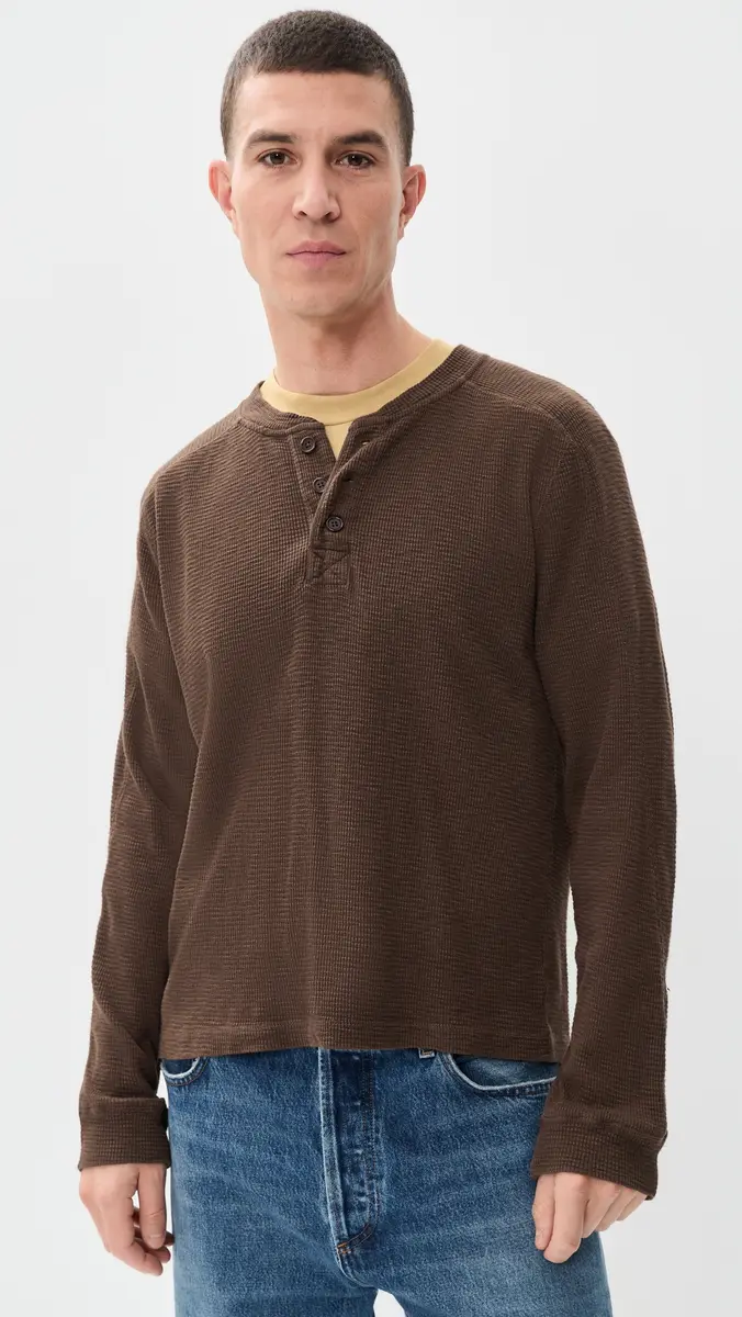 Alex Mill Waffle Henley Tee | Thumbnail 2 Alex Mill Waffle Henley Tee | Thumbnail 2