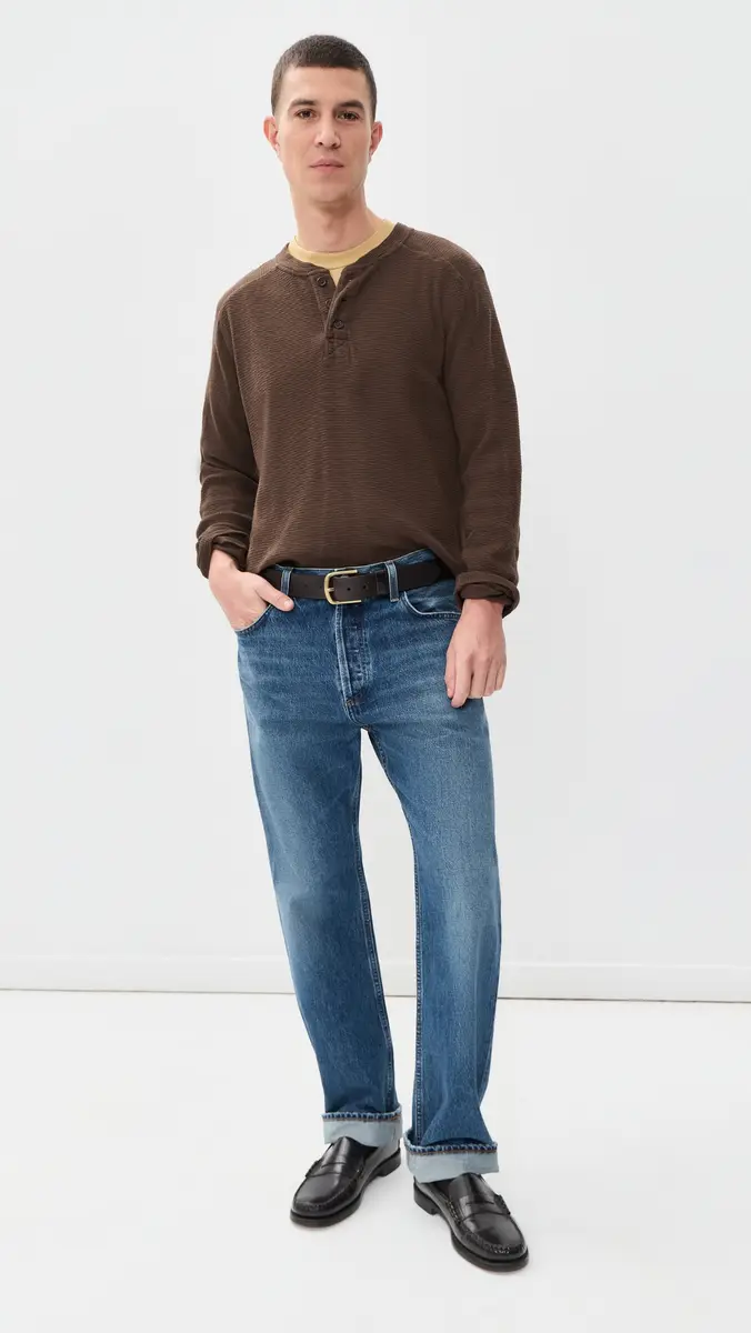 Alex Mill Waffle Henley Tee | Thumbnail 5 Alex Mill Waffle Henley Tee | Thumbnail 5