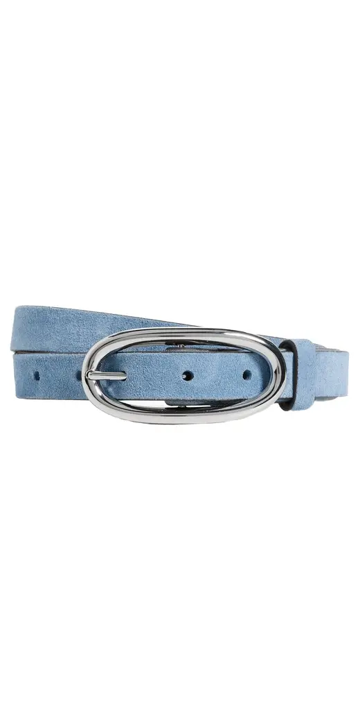 Pierced Suede Large Buckle Belt