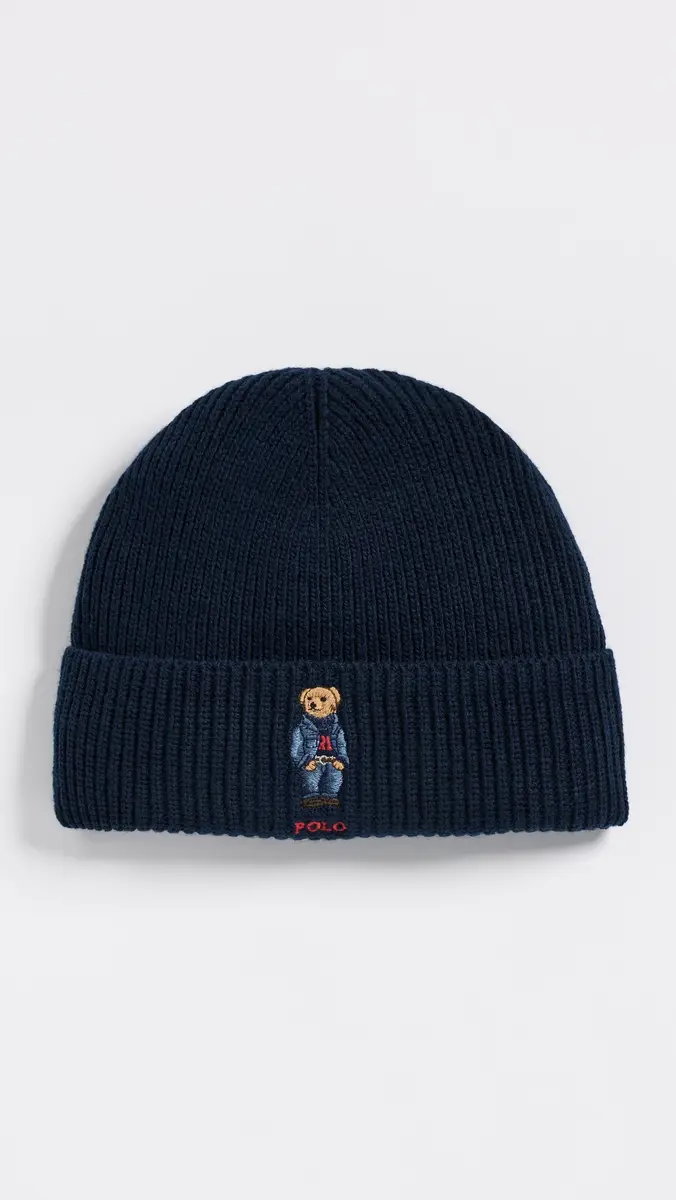 Polo Ralph Lauren Solid Denim Bear Beanie | Thumbnail 2 Polo Ralph Lauren Solid Denim Bear Beanie | Thumbnail 2
