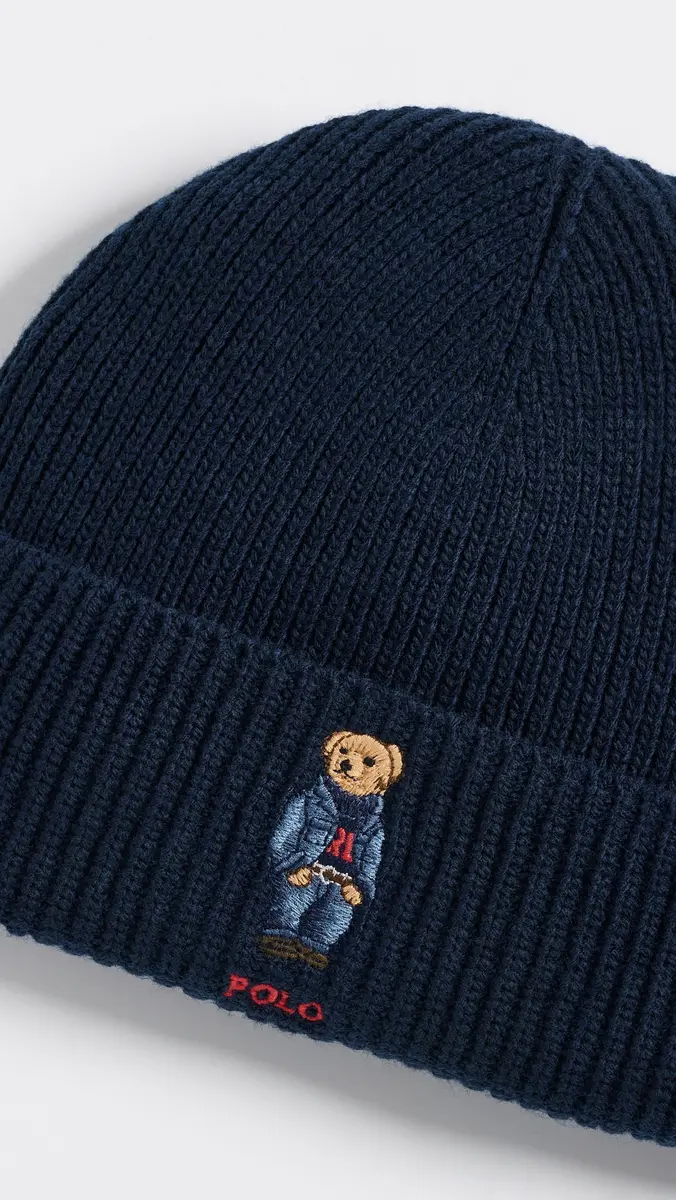 Polo Ralph Lauren Solid Denim Bear Beanie | Thumbnail 3 Polo Ralph Lauren Solid Denim Bear Beanie | Thumbnail 3