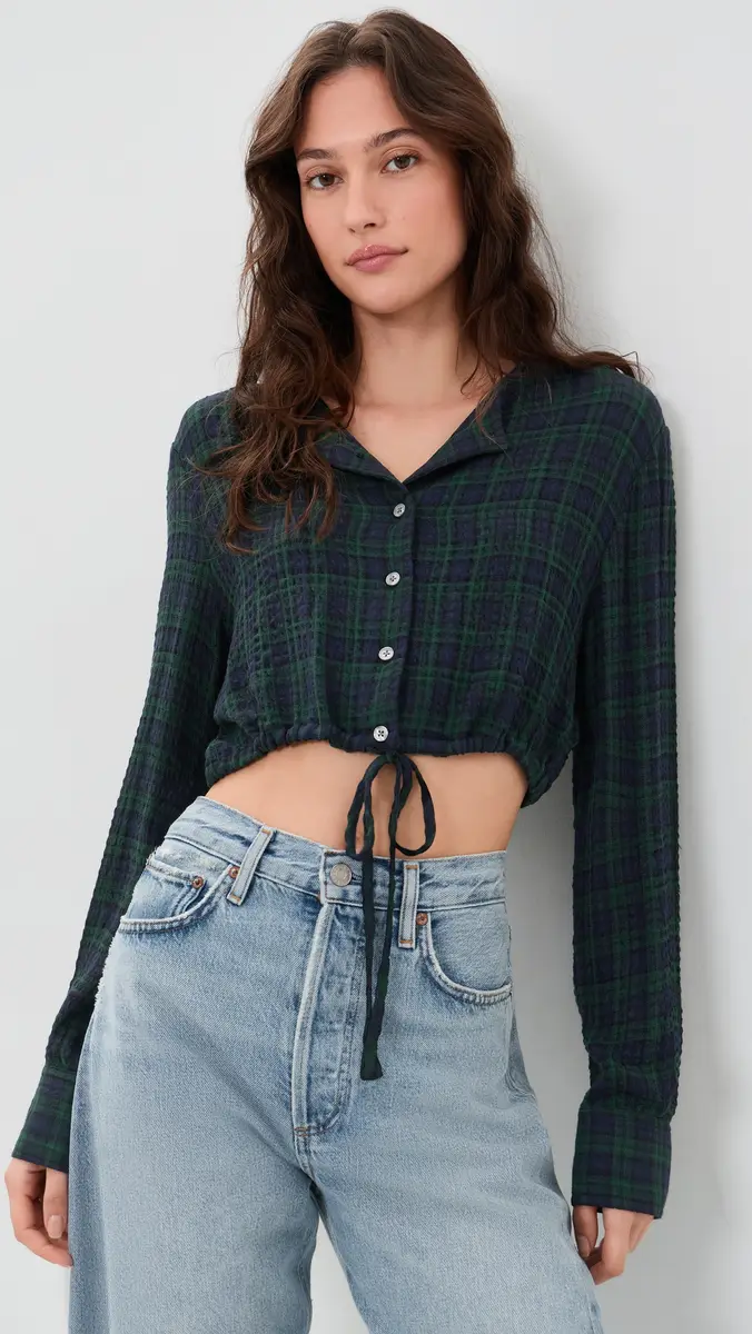 GOOD AMERICAN The Crinkle Cinched Shirt | Thumbnail 2 GOOD AMERICAN The Crinkle Cinched Shirt | Thumbnail 2