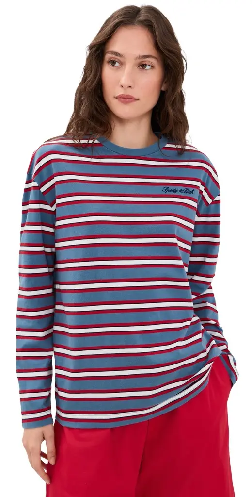 Sporty & Rich Signature Logo Easy Long Sleeve Tee