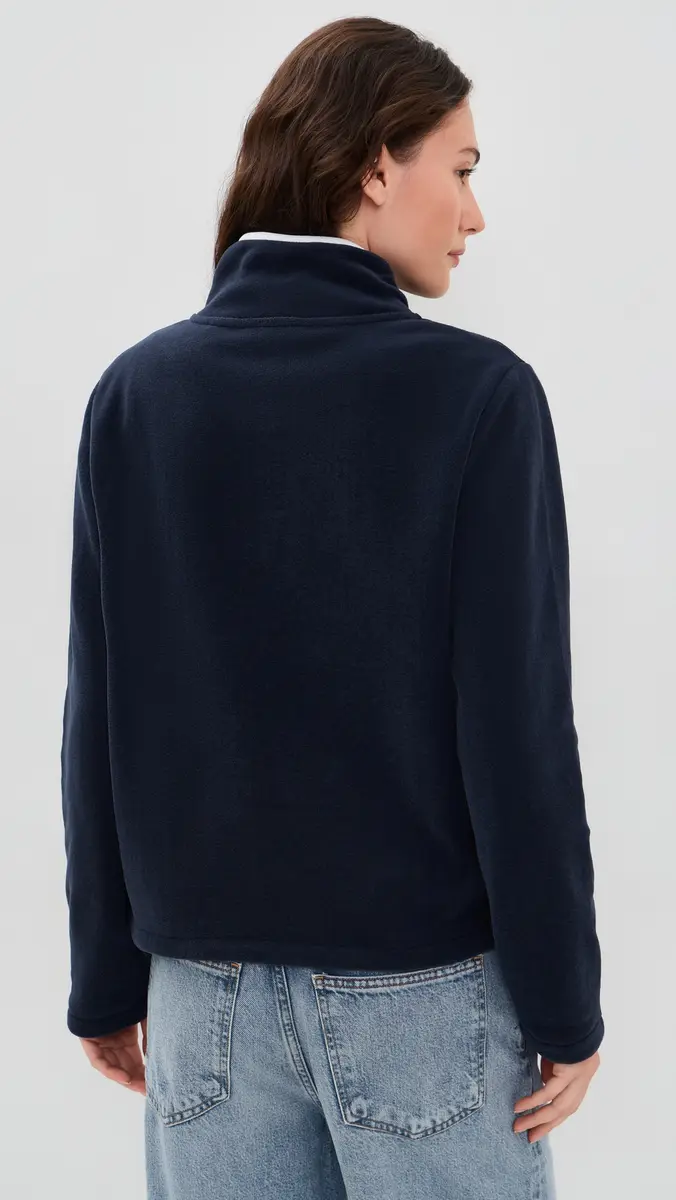 Sporty & Rich Serif Logo Zipped Polar Fleece | Thumbnail 3