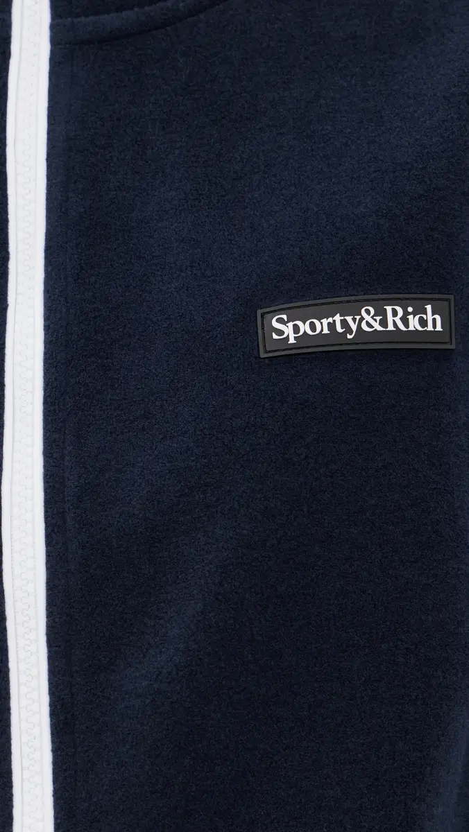 Sporty & Rich Serif Logo Zipped Polar Fleece | Thumbnail 6