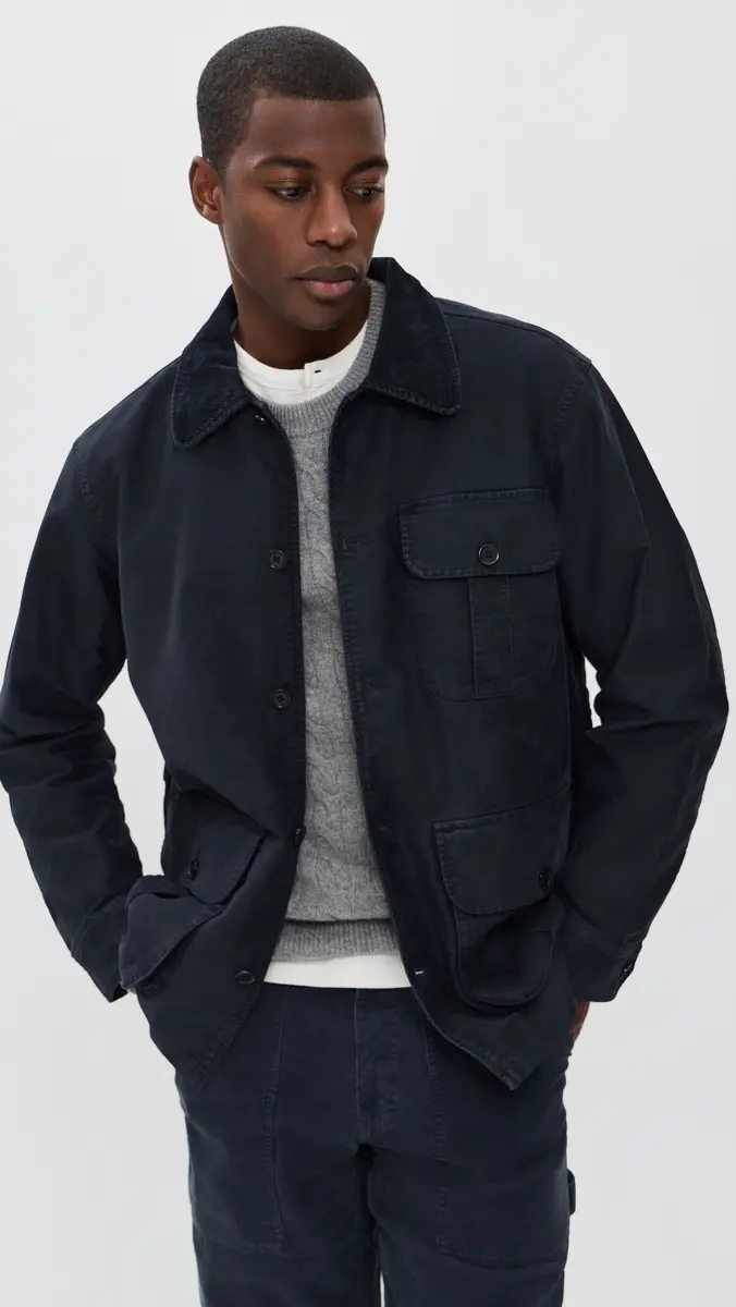 Alex Mill Hunting Jacket In Moleskin Navy | Thumbnail 2 Alex Mill Hunting Jacket In Moleskin Navy | Thumbnail 2