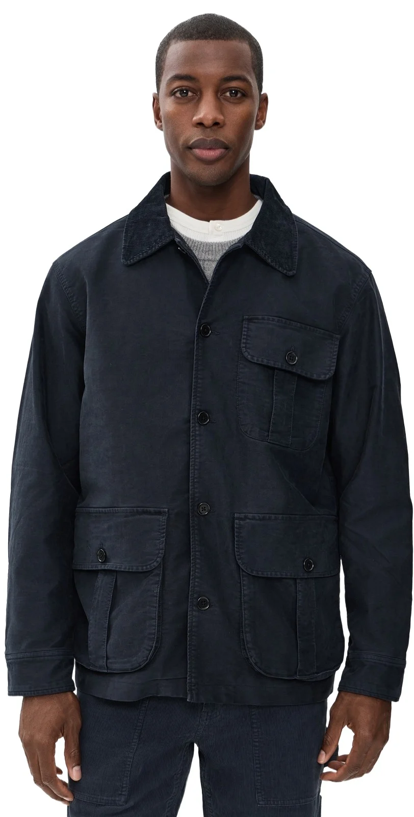 Alex Mill Hunting Jacket In Moleskin Navy