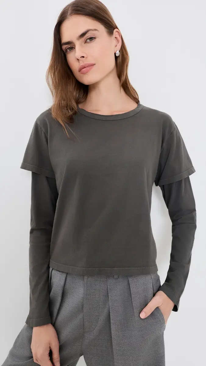 LESET Margo Layered Long Sleeve Tee | Thumbnail 2 LESET Margo Layered Long Sleeve Tee | Thumbnail 2