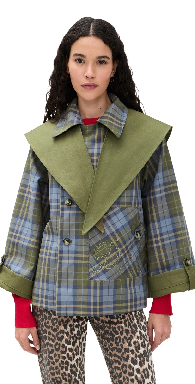 Damson Madder Reversible Jerry Crop Trench Coat