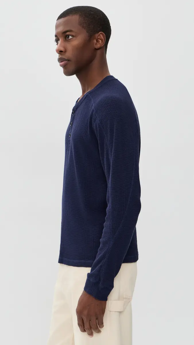 Alex Mill Waffle Henley Tee | Thumbnail 4 Alex Mill Waffle Henley Tee | Thumbnail 4