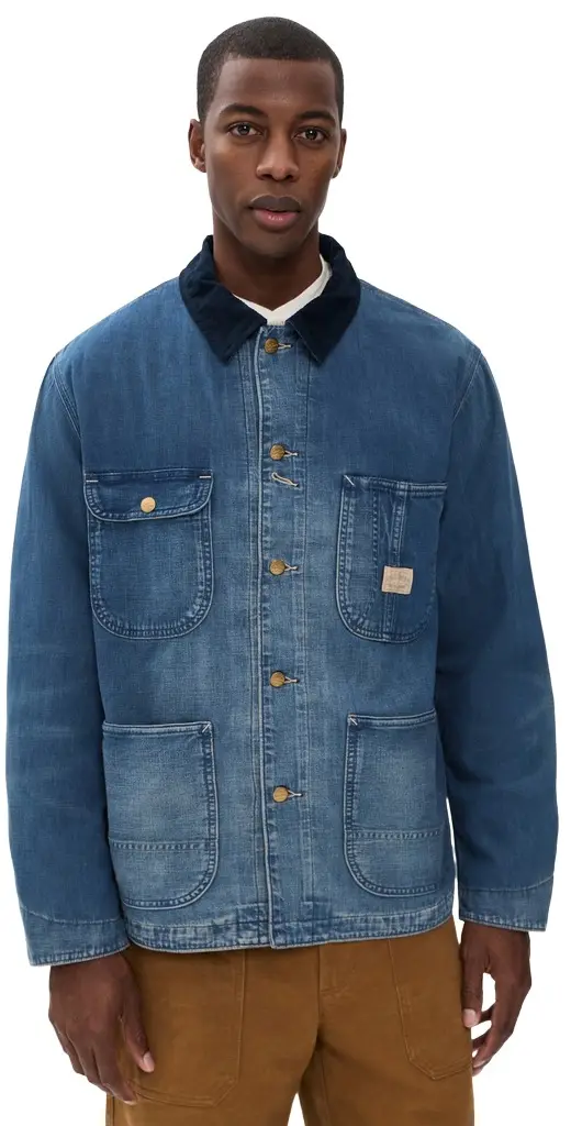 Original Label Lined Denim Ruebain Chore Jacket Original Label Lined Denim Ruebain Chore Jacket