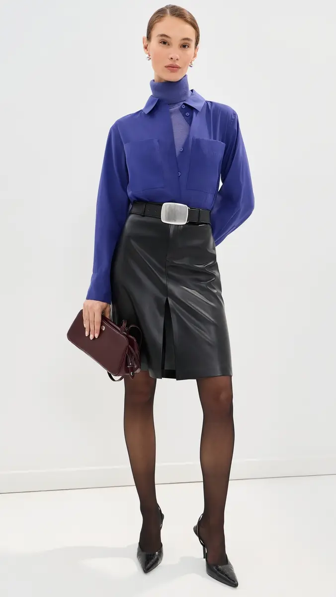 LE BOP Mae Knee Length Faux Leather Skirt | Thumbnail 5 LE BOP Mae Knee Length Faux Leather Skirt | Thumbnail 5