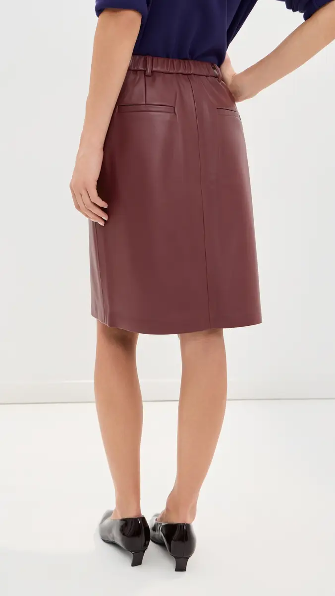 LE BOP Mae Knee Length Faux Leather Skirt | Thumbnail 4 LE BOP Mae Knee Length Faux Leather Skirt | Thumbnail 4