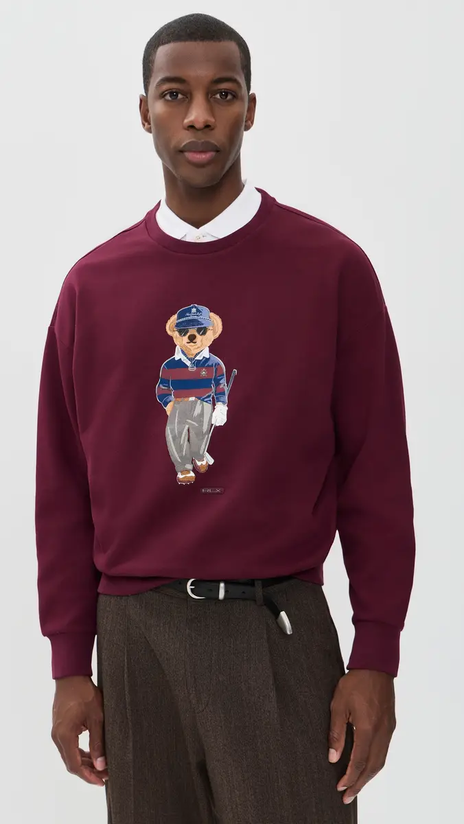 RLX Ralph Lauren Lightweight Magic Fleece Novelty Bear Sweatshirt | Thumbnail 2