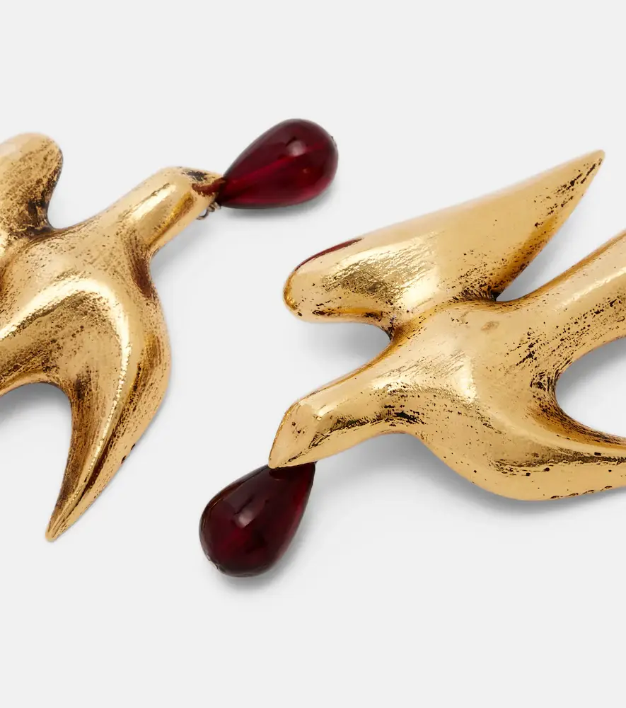 Saint Laurent Dove embellished drop earrings | Thumbnail 2 Saint Laurent Dove embellished drop earrings | Thumbnail 2