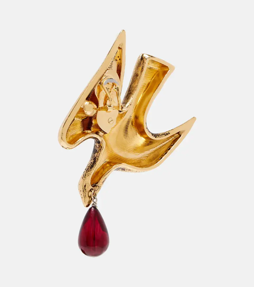 Saint Laurent Dove embellished drop earrings | Thumbnail 3 Saint Laurent Dove embellished drop earrings | Thumbnail 3