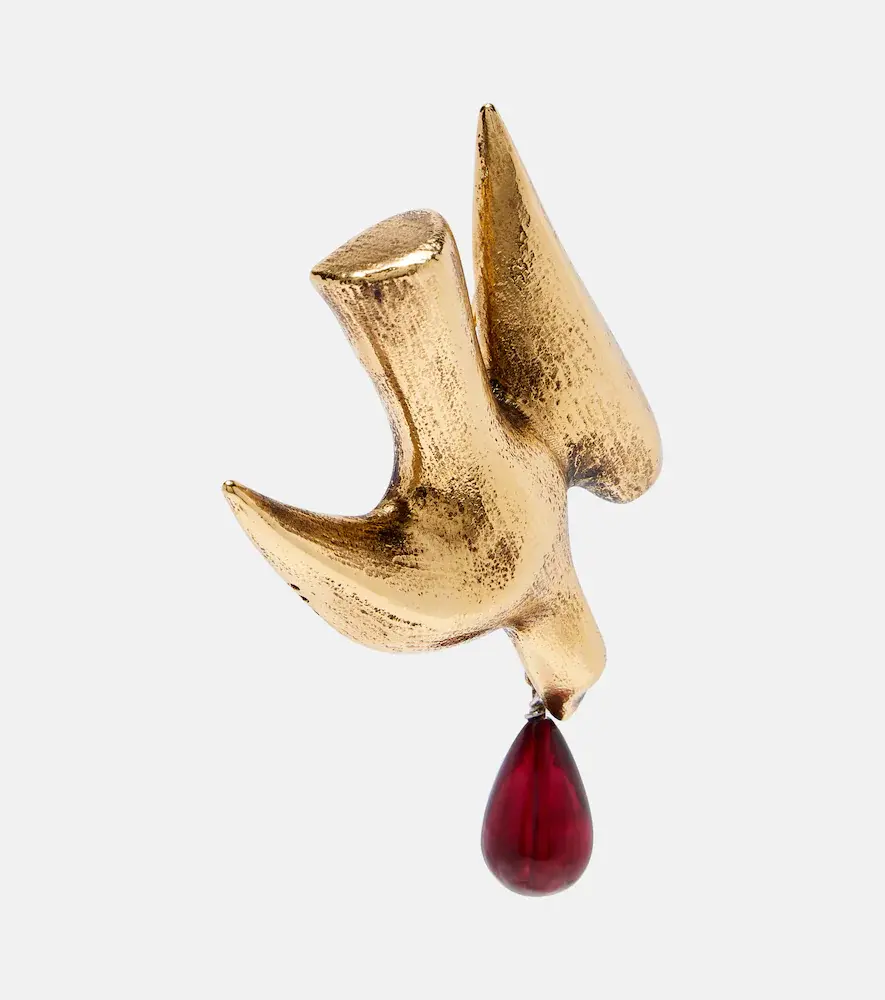 Saint Laurent Dove embellished drop earrings | Thumbnail 4 Saint Laurent Dove embellished drop earrings | Thumbnail 4