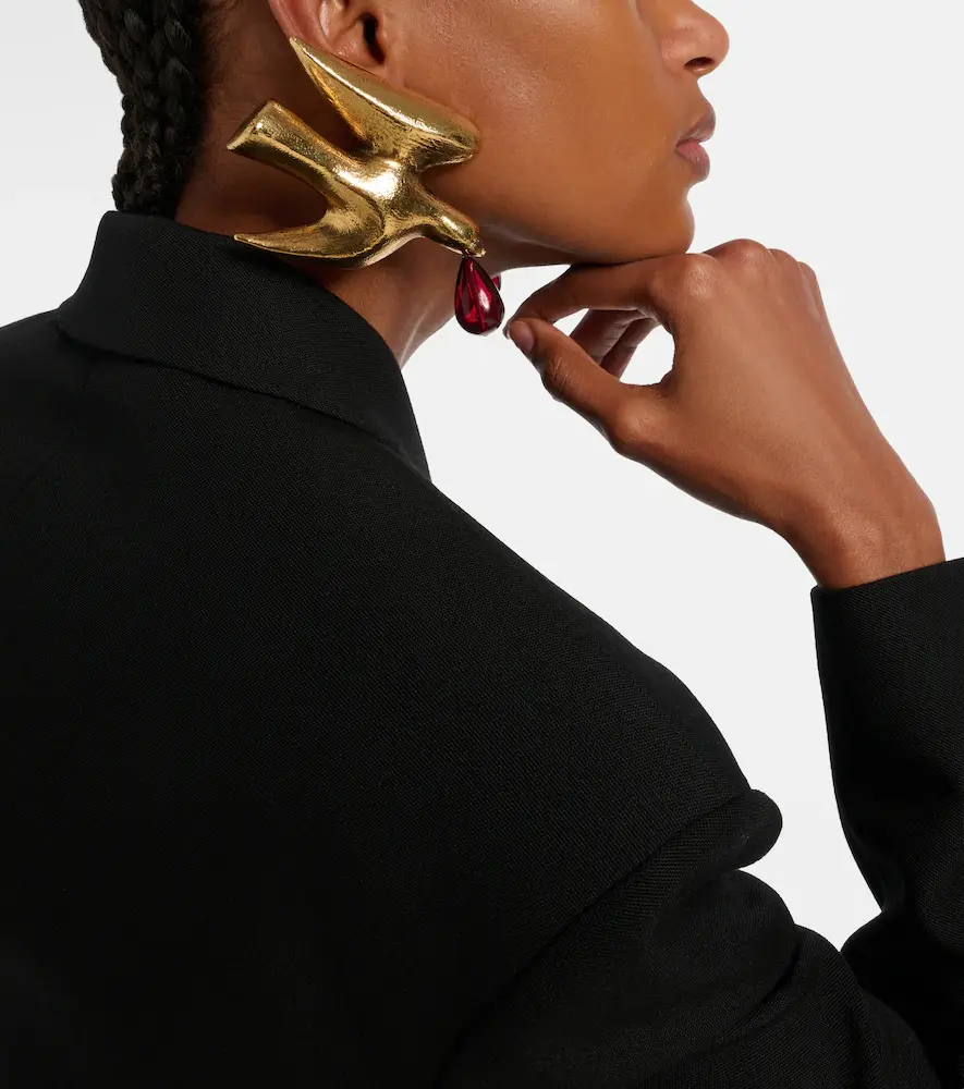 Saint Laurent Dove embellished drop earrings | Thumbnail 5 Saint Laurent Dove embellished drop earrings | Thumbnail 5
