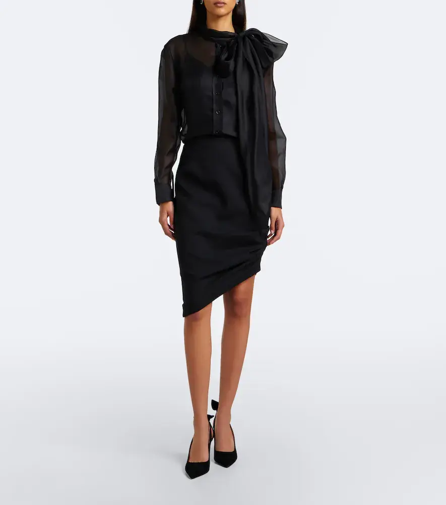 Carolina Herrera Tie-neck silk organza blouse | Thumbnail 2 Carolina Herrera Tie-neck silk organza blouse | Thumbnail 2