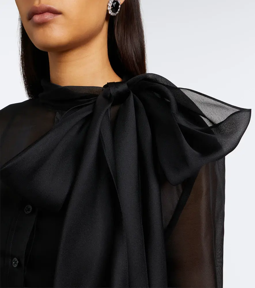Carolina Herrera Tie-neck silk organza blouse | Thumbnail 5 Carolina Herrera Tie-neck silk organza blouse | Thumbnail 5