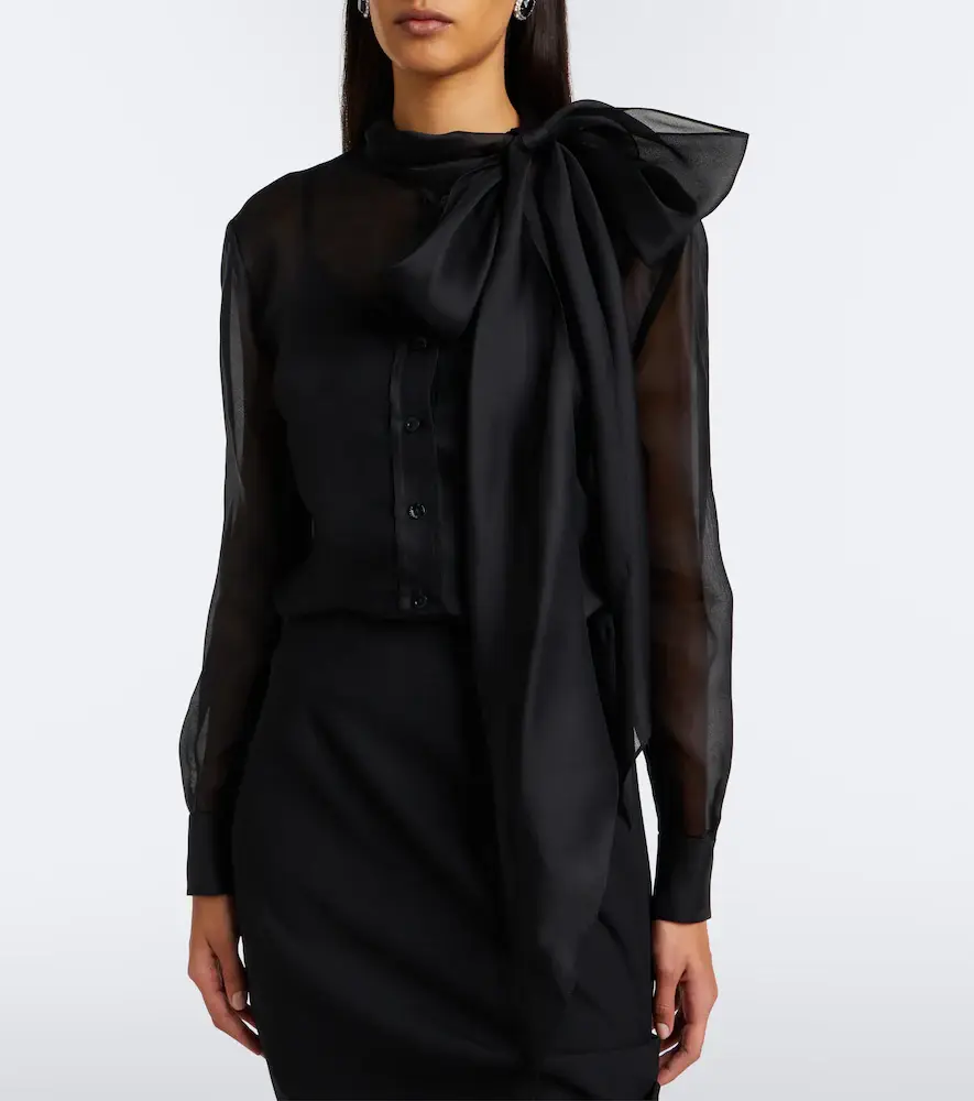 Carolina Herrera Tie-neck silk organza blouse | Thumbnail 6 Carolina Herrera Tie-neck silk organza blouse | Thumbnail 6